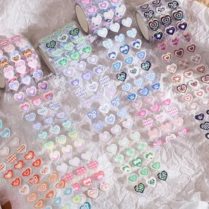 Laser Heart Shaped Washi Tape Decorative Holographic Masking Tape For Scrapbooking DIY Journaling Planner Stationery Art Supplies