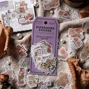 Lot de stickers washi botaniques vintage avec fleurs rétro et feuilles pour scrapbooking DIY