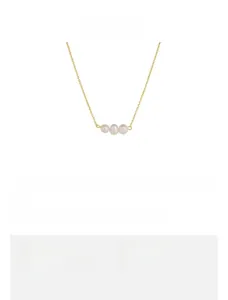 Detailed size specifications of a 925 silver necklace with three natural pearls