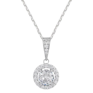 925 Sterling silver soulmate pendant necklace with round brilliant cut zirconia stones