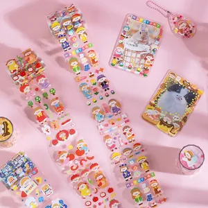 Cute girl themed decorative stationery set with hand-drawn tapes and stickers on pink background