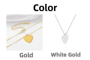 Détail du pendentif cœur en finitions or et or blanc avec poinçon S925 argent