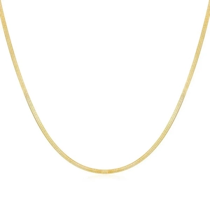 Elegant 18k gold plated S925 sterling silver herringbone snake chain necklace for women