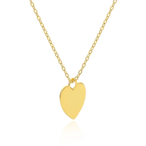 Collier avec pendentif cœur minimaliste en argent 925 avec finition dorée élégante