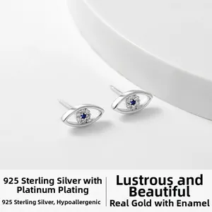 Détails des boucles d'oreilles œil de démon en argent 925 avec gemmes bleues et zircons