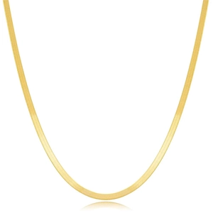 Minimalist 925 Sterling Silver Herringbone Snake Chain Necklace For Women Gold White Gold Plated Flat Blade Chain Jewelry