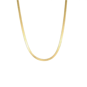 Minimalist S925 sterling silver gold plated herringbone chain necklace for women
