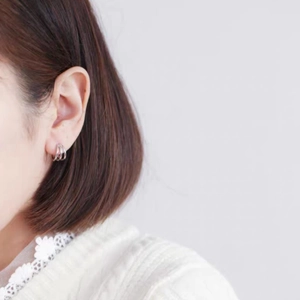 Boucles d'oreilles minimalistes en argent sterling S925 à trois cercles entrelacés