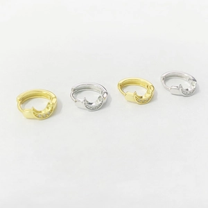 925 Sterlingsilber Mond Ohrringe Für Damen Minimalistisch Zirkonia Eingelegt Sichelmond Huggie Ohrringe Mode Schmuck Geschenk