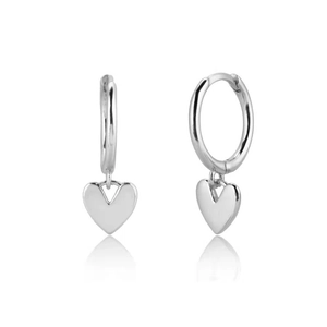 925 Sterling Silver Heart Hoop Earrings For Women Minimalist Dainty Heart Pendant Huggie Earrings Fashion Jewelry Romantic Gift