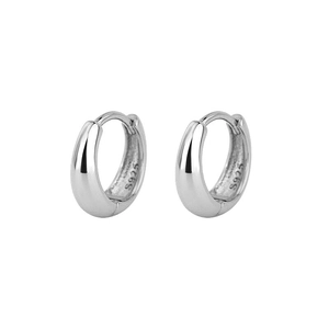 Classic S925 sterling silver hoop earrings with high-polish finish and minimalist design