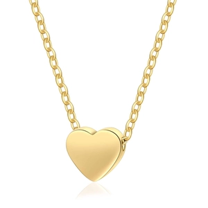 Polished S925 sterling silver triple heart pendant necklace with elegant gold finish