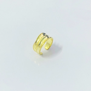 Minimalist 925 Sterling Silver Irregular Wave Ear Cuff For Women Gold Plated Wide Surface Non Pierced Cartilage Clip Earrings