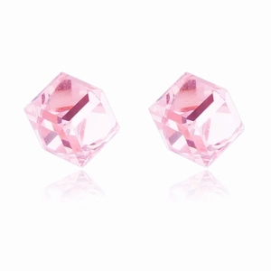 S925 Sterling Silver Cube Crystal Stud Earrings Minimalist Geometric Candy Color Shiny Sweet Ear Studs Women Jewelry Gift