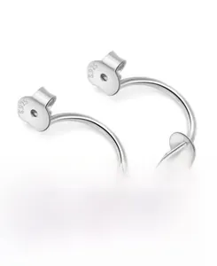 Detailed view of S925 sterling silver C-shaped earring posts with visible S925 hallmark