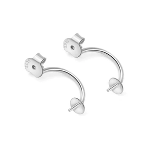 925 Sterling Silver Earring Post Hooks Findings Artificial Pearl Cup Pin Settings DIY Jewelry Making Supplies Accessories Handmade