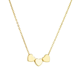 925 Sterling Silver Triple Heart Pendant Necklace Minimalist Electroplated Clavicle Chain For Women Fashion Neck Jewelry