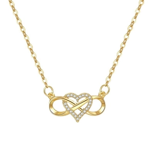925 Sterlingsilber Unendlichkeit Herz Anhänger Halskette Für Damen Zirkonia Eingelegt Schimmernde O-Kette Eleganter Schmuck