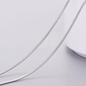 Minimalist S925 sterling silver round snake bone chain necklace for women with high luster