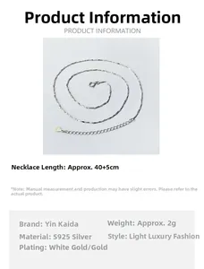 Detailed view of S925 sterling silver chain featuring 40+5cm length and twisted texture