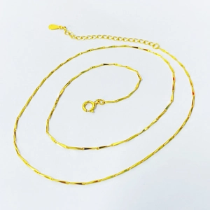 Collana Minimalista in Argento Sterling 925 da Donna Elegante Catena Sottile a Semi di Melone Placcata per Clavicicola