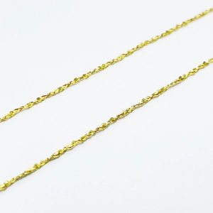 Minimalist S925 sterling silver gold plated water wave chain necklace for women