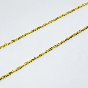 Elegant gold S925 sterling silver ingot chain with twisted textured link design