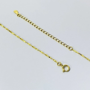 Elegant gold S925 sterling silver twist chain necklace with spring clasp and extension