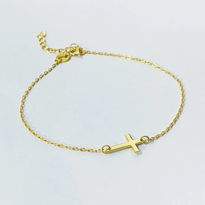 Minimalist 925 Sterling Silver Cross Bracelet For Women Adjustable Thin Chain Ins Style Religious Jewelry Gift Accessories
