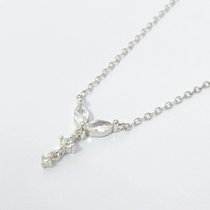 925 Sterling Silver Marquise Zirconia Pendant Necklace For Women Elegant Tassel V-Shape Adjustable Chain Fashion Jewelry Gift