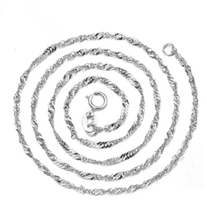 925 Sterling Silver Water Wave Chain Necklace For Women Minimalist Gold Platinum Plated Singapore Chain Jewelry Gift