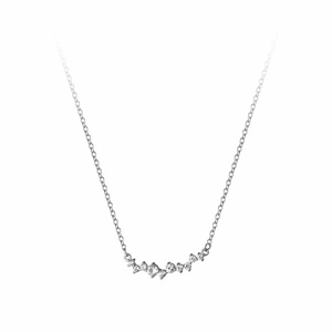 S925 sterling silver smile necklace with irregular sparkling diamonds for women