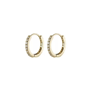 Minimalist S925 sterling silver gold-plated hoop earrings with sparkling zircon stones