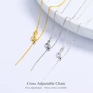 Detailed macro view of S925 sterling silver box chains with adjustable sliding beads in three colors