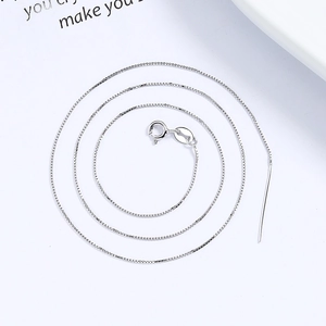925 Sterling Silver Box Chain Necklace Adjustable Pin Needle Design Plated 18K Gold Platinum DIY Bead Necklace For Women Accessory Jewelry Link Chain