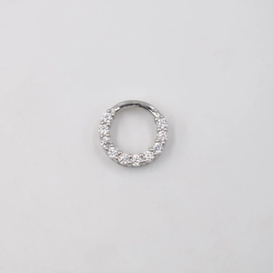 Anneau de perçage S925 en argent avec zircons pavés pour le nez ou les oreilles