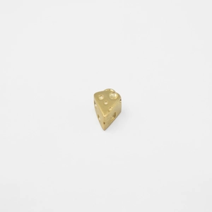 Minimalist S925 sterling silver gold plated cheese pendant charm for DIY jewelry making
