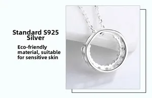 Close-up of S925 sterling silver ring pendant necklace showing back structure and material