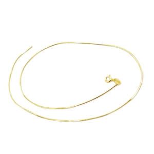 Minimalist S925 sterling silver snake chain necklace with gold finish and spring clasp