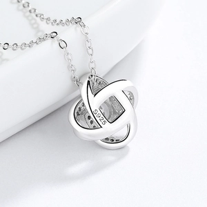 925 sterling silver four-leaf clover necklace with sparkling cubic zirconia inlay