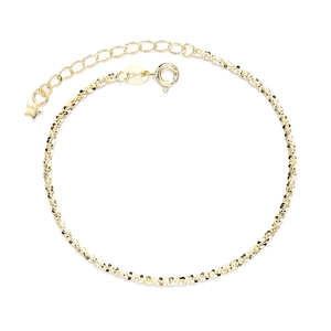 Bracelet scintillant en argent sterling S925 doré avec pendentif étoile et fermoir réglable