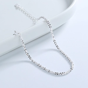 Bracelet scintillant en argent sterling S925 avec pendentif étoile et fermoir réglable