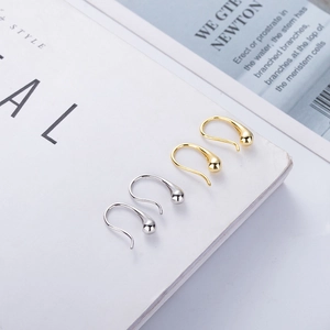 Sleek minimalist 925 silver teardrop earrings in gold and silver finish for women