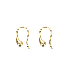 Polished gold teardrop hook earrings made of 925 sterling silver in minimalist style