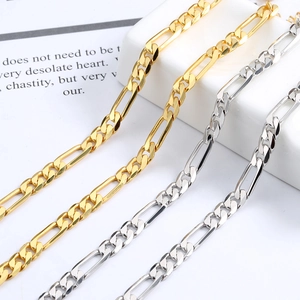 Klassische 925 Sterling Silber Figaro Kette in Gold und Silber Ausführung