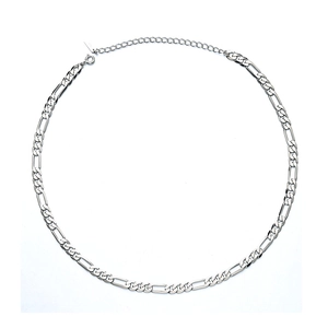 Minimalistische 925 Sterling Silber Figaro Gliederkette mit poliertem Finish und Karabiner