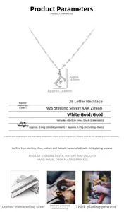 Close-up of 925 sterling silver letter E pendant featuring AAA cubic zirconia inlay