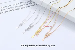 Makroaufnahme der S925 Sterlingsilber Schlangenkette mit 5cm verstellbarem Verlängerungsglied