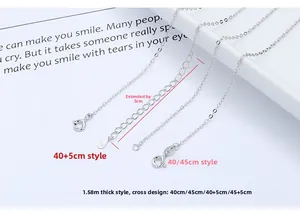 Détail d'une chaîne en argent sterling 925 avec poinçon S925 et extension réglable