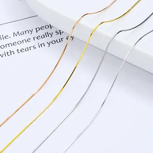 S925 Sterling Silver Octagonal Snake Bone Chain Necklace For Women 18K Gold Plated Minimalist Fine Neck Chain Fashion Jewelry